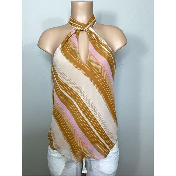 New. JOIE silk stripe halter top. Small. Retails $228 - Picture 5 of 9
